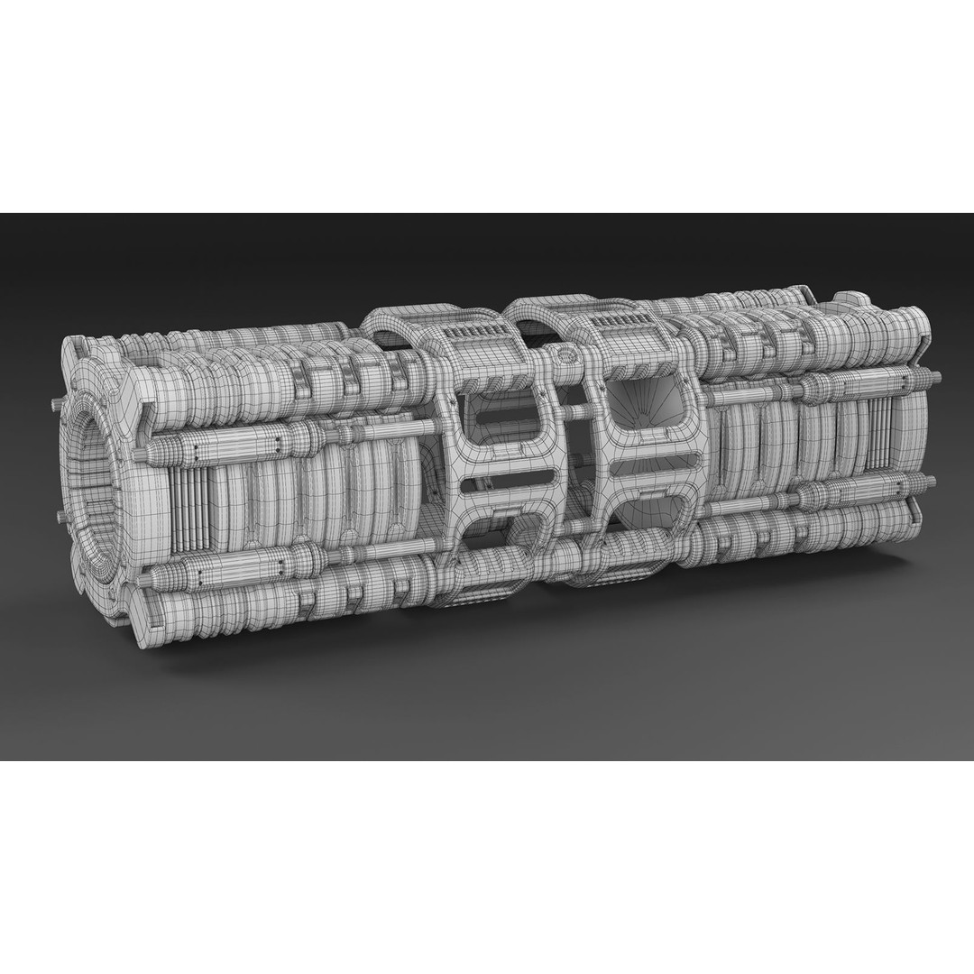 Sci Fi Mega Elements 3D Model – Subdivision Ready Kitbash Pack, FBX/OBJ - View 50