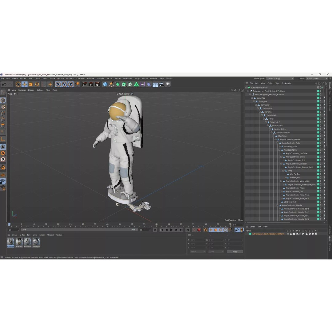 Astronaut 3D Model – Realistic Space Suit with Hover Device, FBX