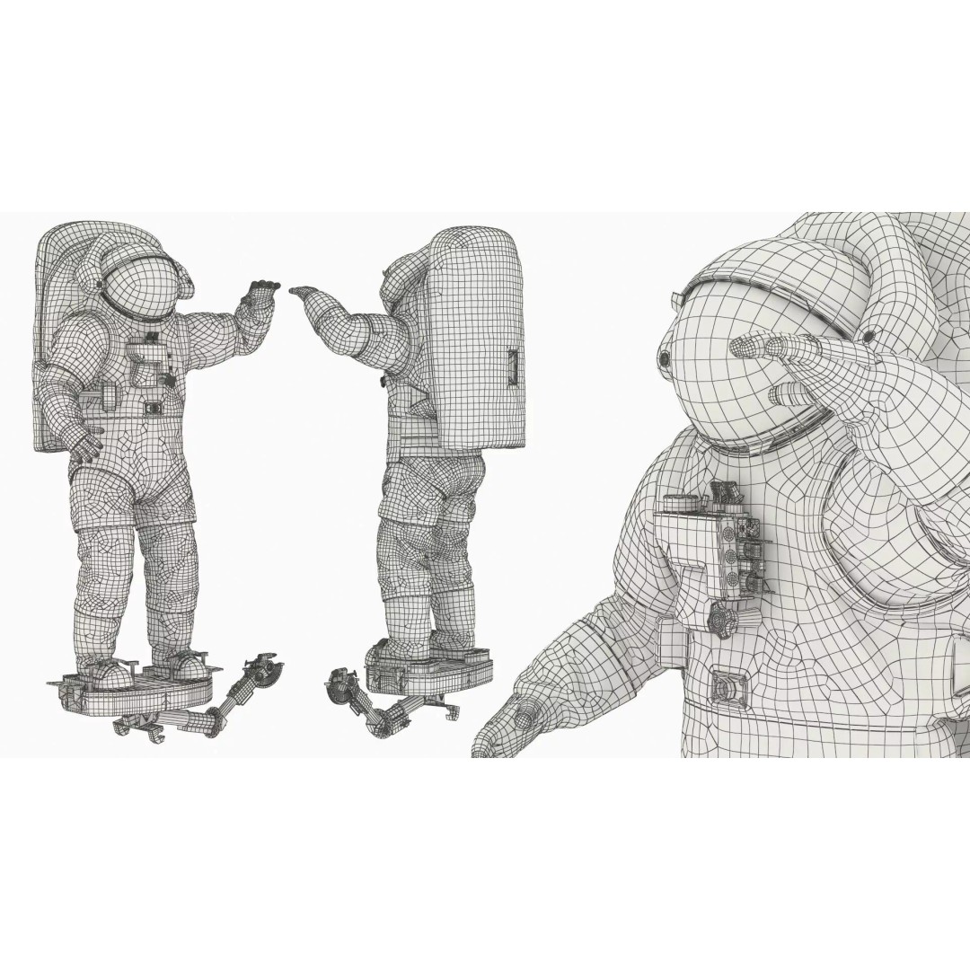 Astronaut 3D Model – Realistic Space Suit with Hover Device, FBX - View 12