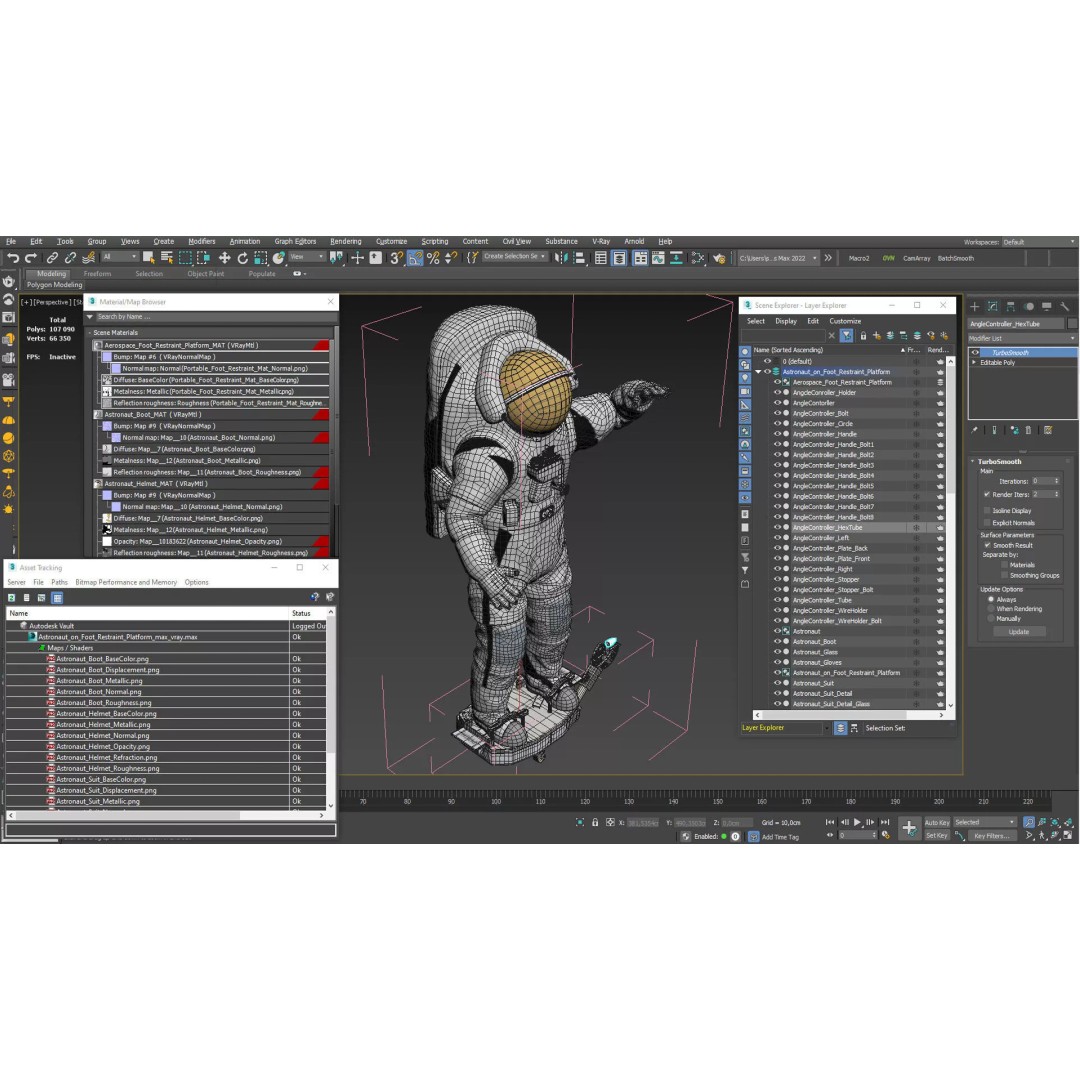 Astronaut 3D Model – Realistic Space Suit with Hover Device, FBX - View 15