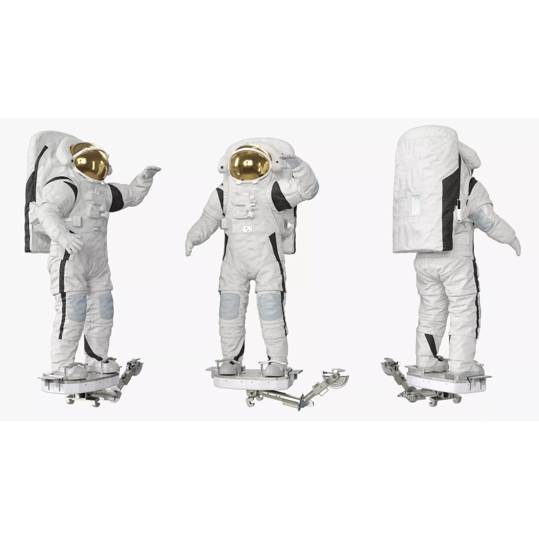Astronaut 3D Model – Realistic Space Suit with Hover Device, FBX - View 2
