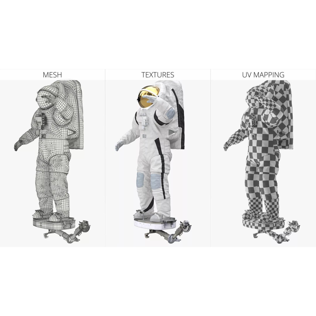 Astronaut 3D Model – Realistic Space Suit with Hover Device, FBX - View 9