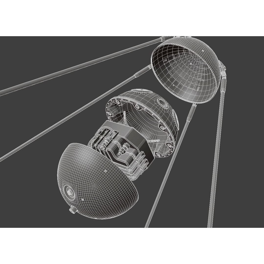 Sputnik-1 3D Model – High Detail Space Asset, Blender & FBX - View 21