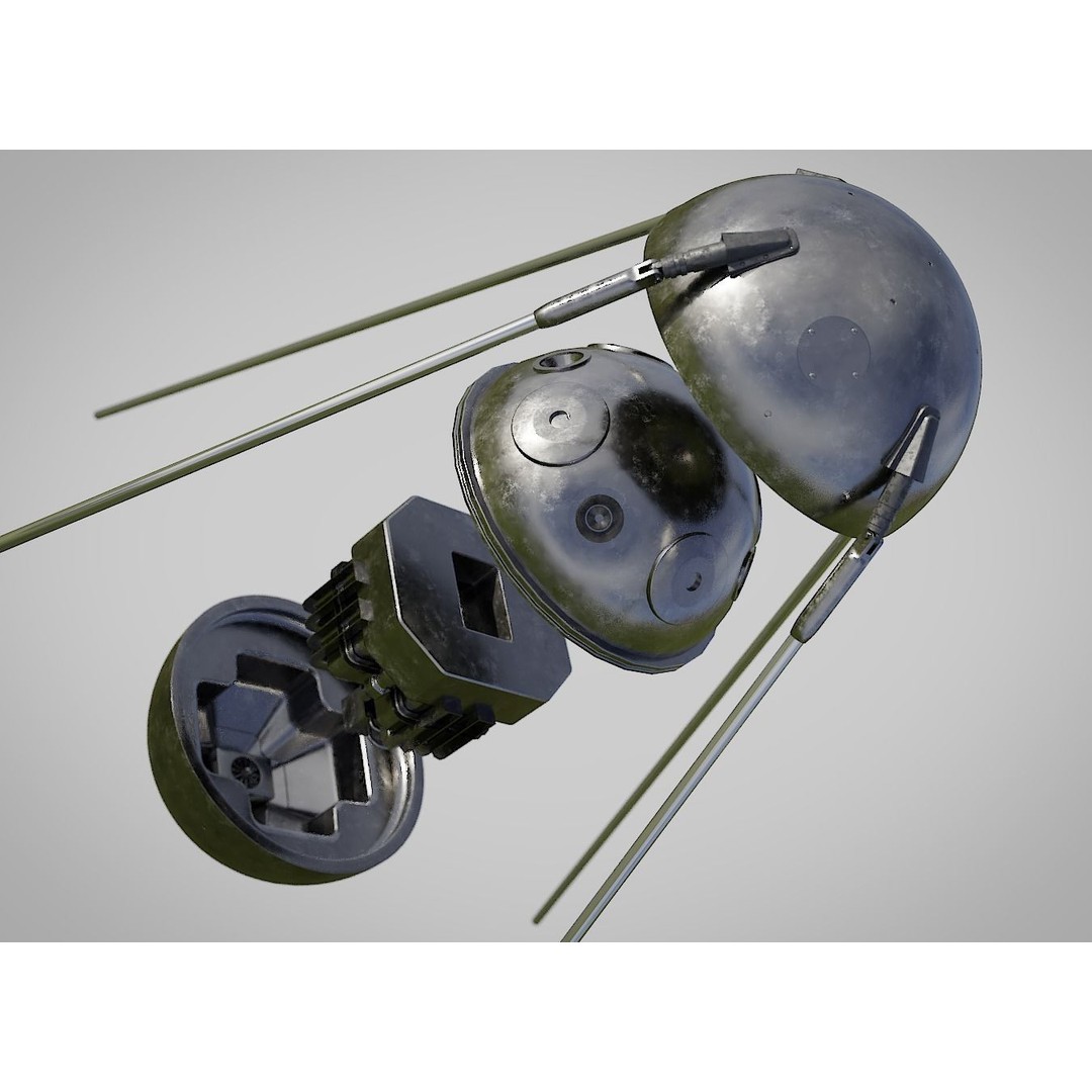 Sputnik-1 3D Model – High Detail Space Asset, Blender & FBX - View 4