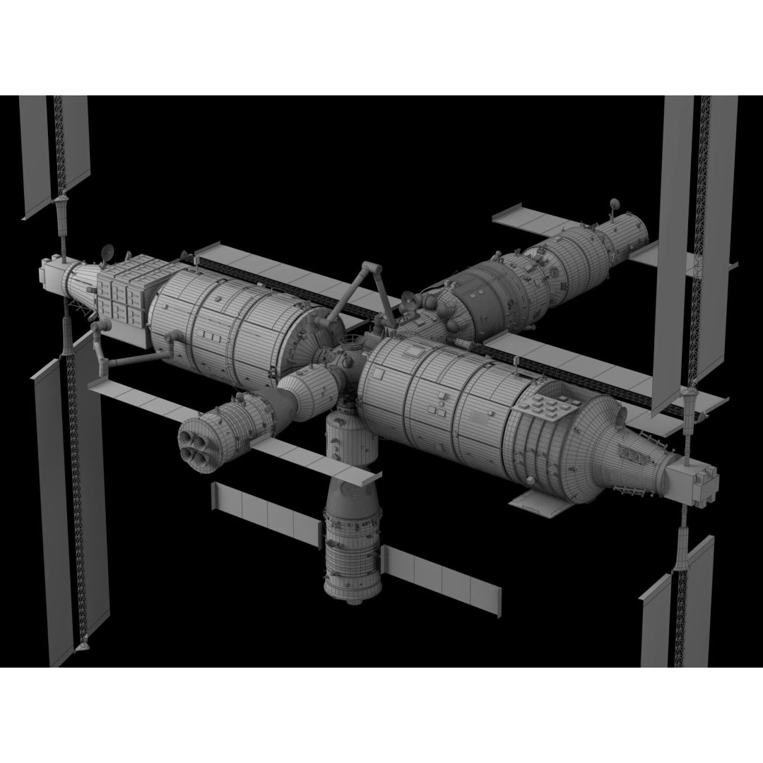Tiangong Space Station 3D Model – Low Poly Rigged Asset, FBX - View 15