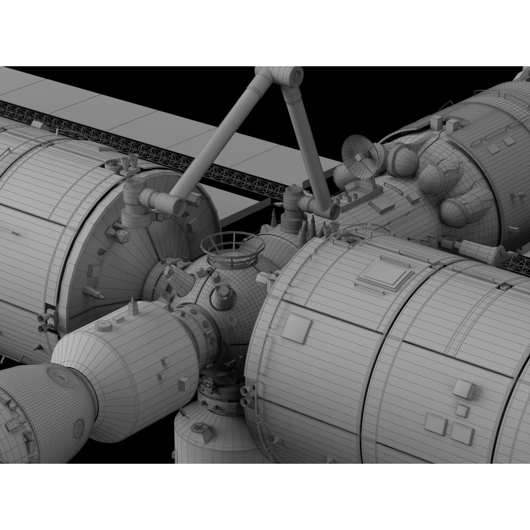Tiangong Space Station 3D Model – Low Poly Rigged Asset, FBX - View 17