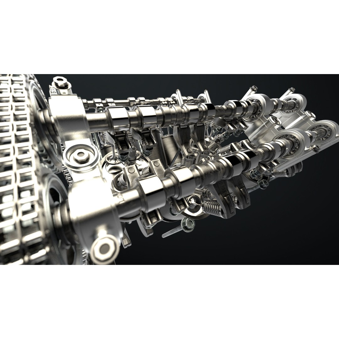 W8 Engine 3D Model – Animated Rigged Vehicle Part, PBR Textures - View 26