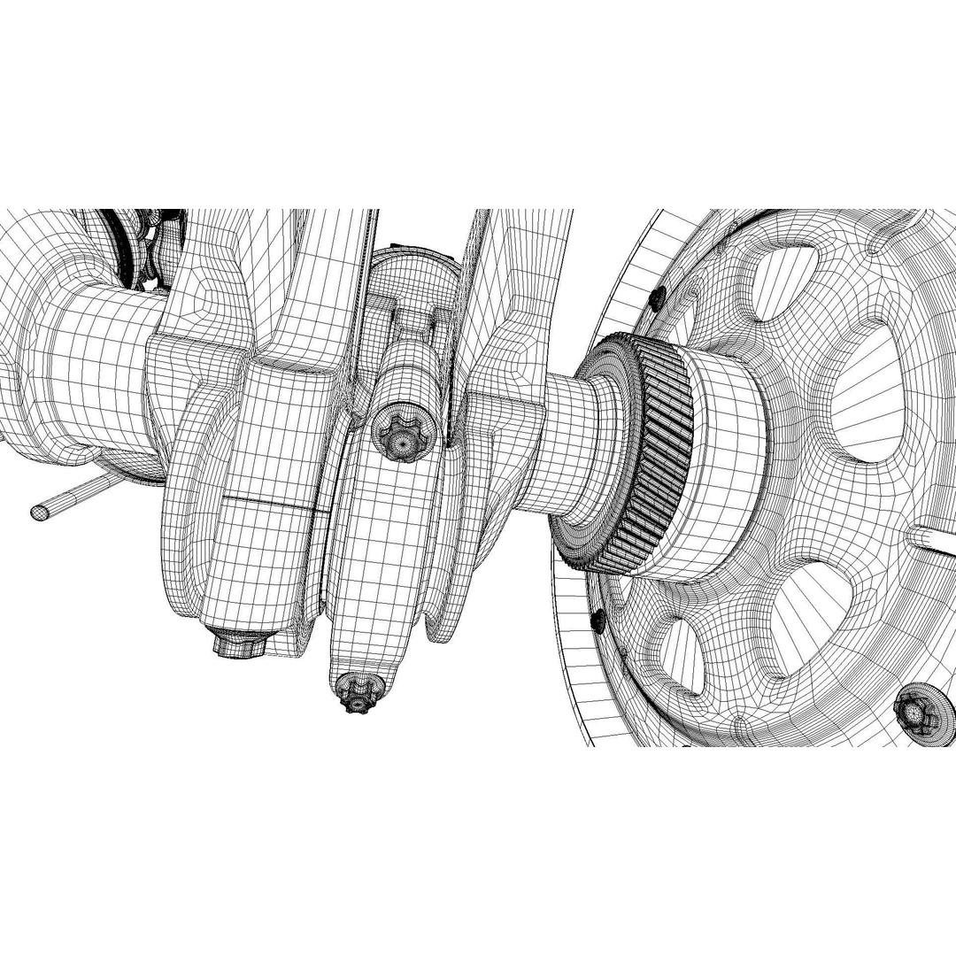 W8 Engine 3D Model – Animated Rigged Vehicle Part, PBR Textures - View 34