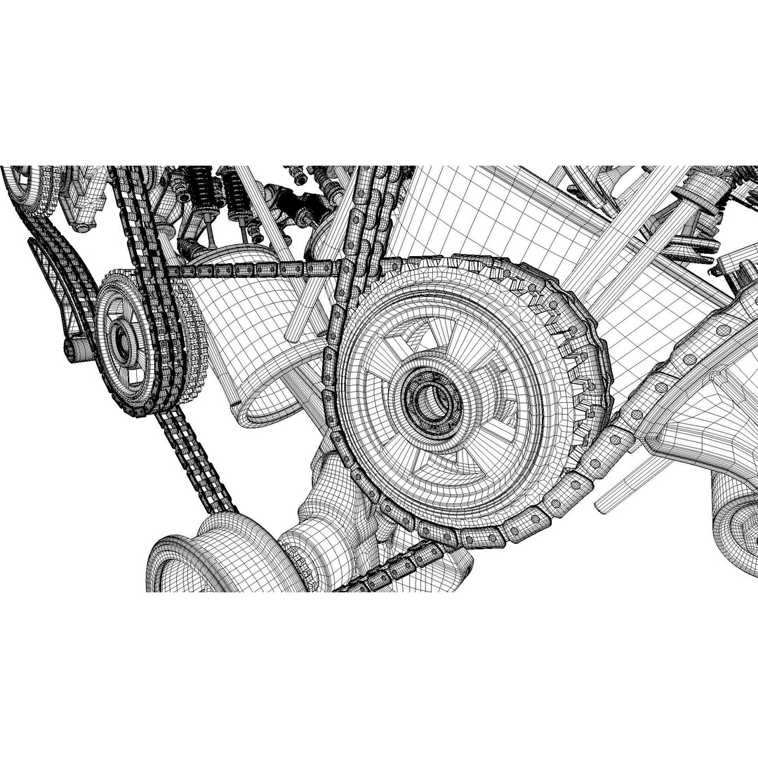 W8 Engine 3D Model – Animated Rigged Vehicle Part, PBR Textures - View 41