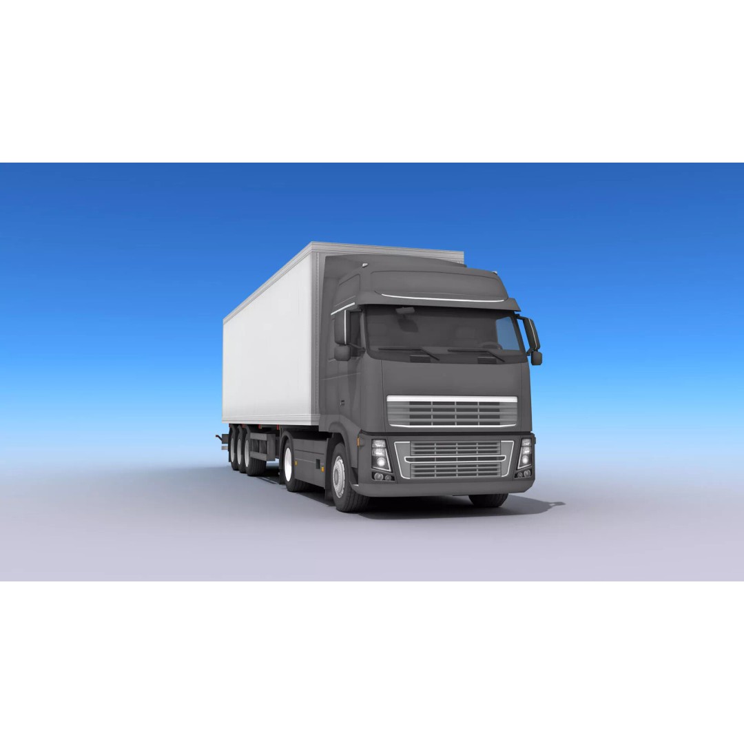 Big Truck 3D Model – Low Poly Game Asset with Openable Trailer - View 15