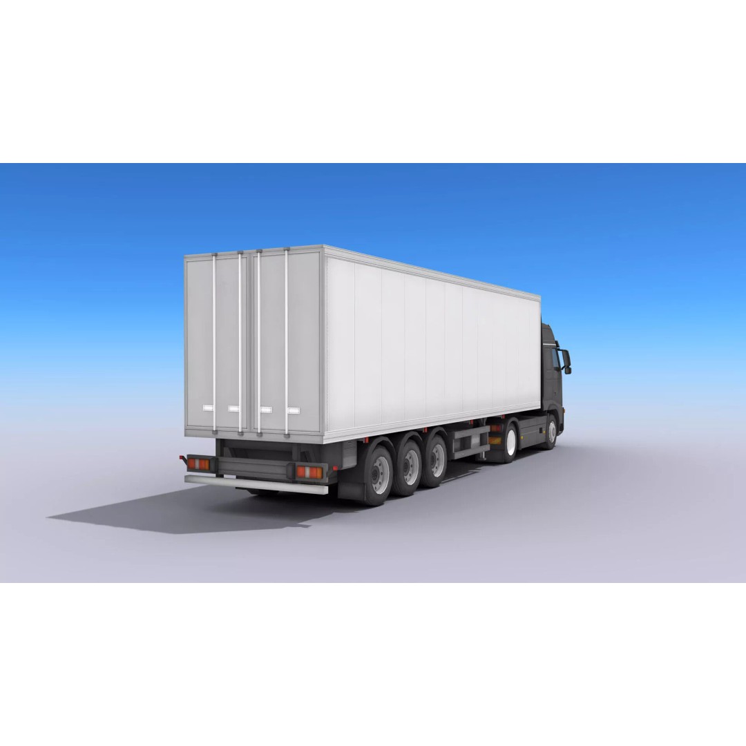 Big Truck 3D Model – Low Poly Game Asset with Openable Trailer - View 16