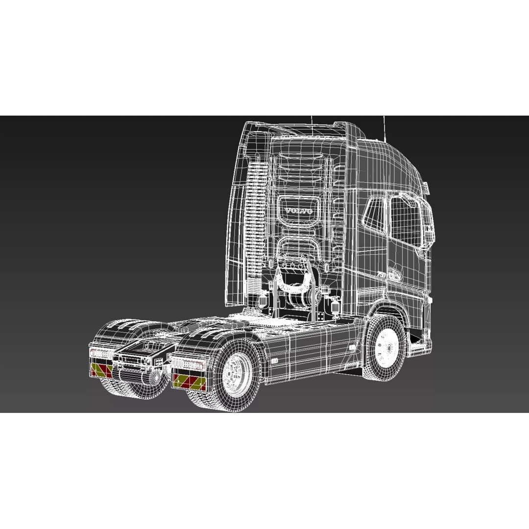 Volvo FH16 Globetrotter 2013 3D Model – High Poly Vehicle Asset, FBX, OBJ - View 19