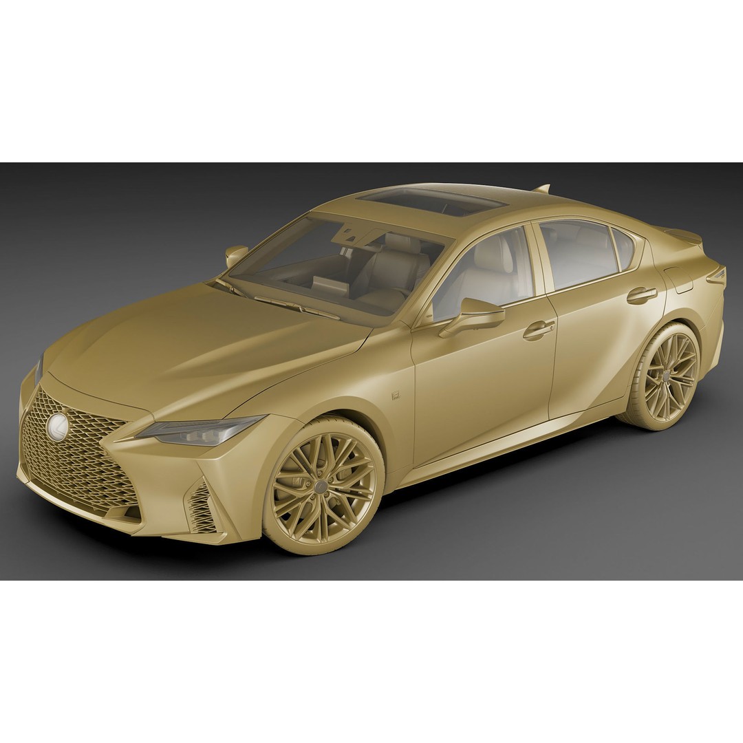 Lexus IS500 F-Sport Performance 2022 3D Model – Detailed Car Asset, FBX, Blender - View 22