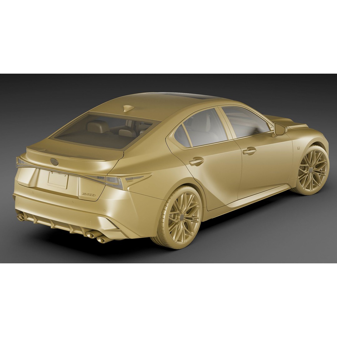 Lexus IS500 F-Sport Performance 2022 3D Model – Detailed Car Asset, FBX, Blender - View 23