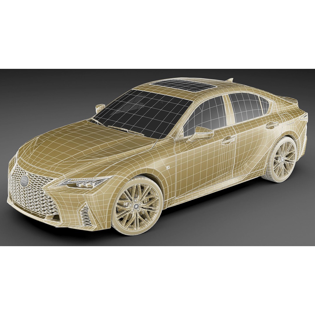 Lexus IS500 F-Sport Performance 2022 3D Model – Detailed Car Asset, FBX, Blender - View 27