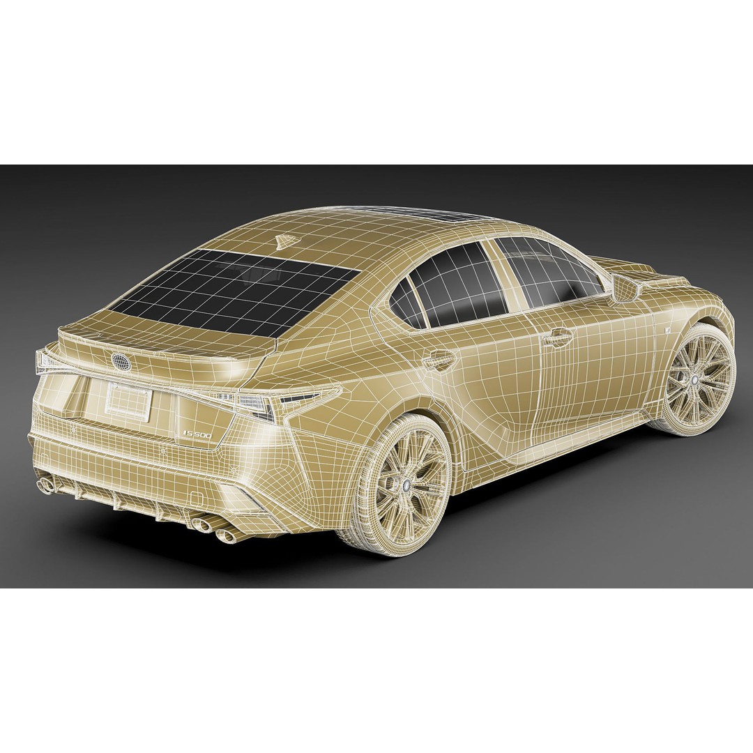 Lexus IS500 F-Sport Performance 2022 3D Model – Detailed Car Asset, FBX, Blender - View 28