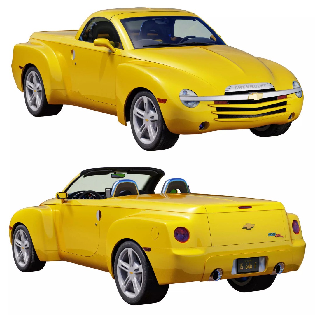 Chevrolet SSR 3D Model – High Poly Game-Ready Vehicle, FBX, OBJ - View 2