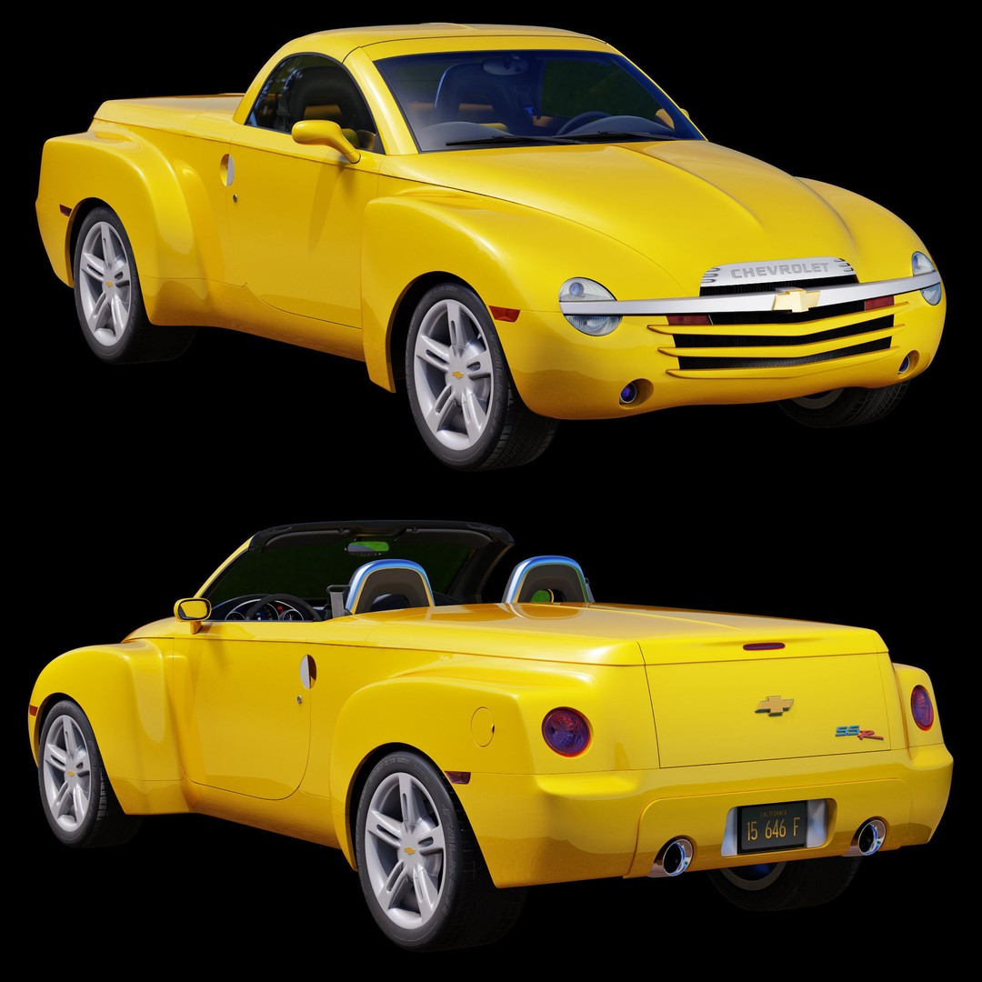 Chevrolet SSR 3D Model – High Poly Game-Ready Vehicle, FBX, OBJ - View 28