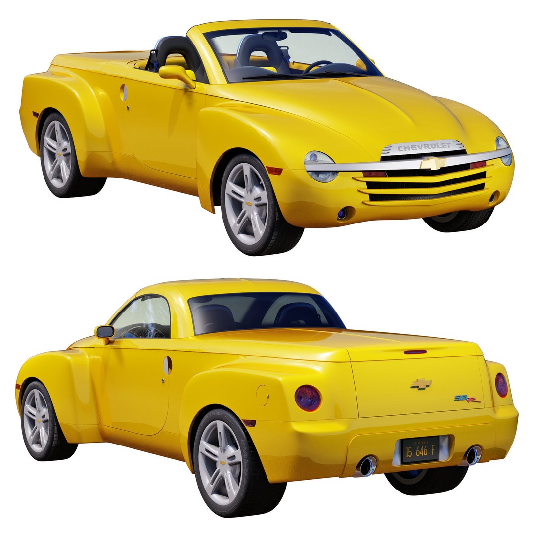 Chevrolet SSR 3D Model – High Poly Game-Ready Vehicle, FBX, OBJ - View 3
