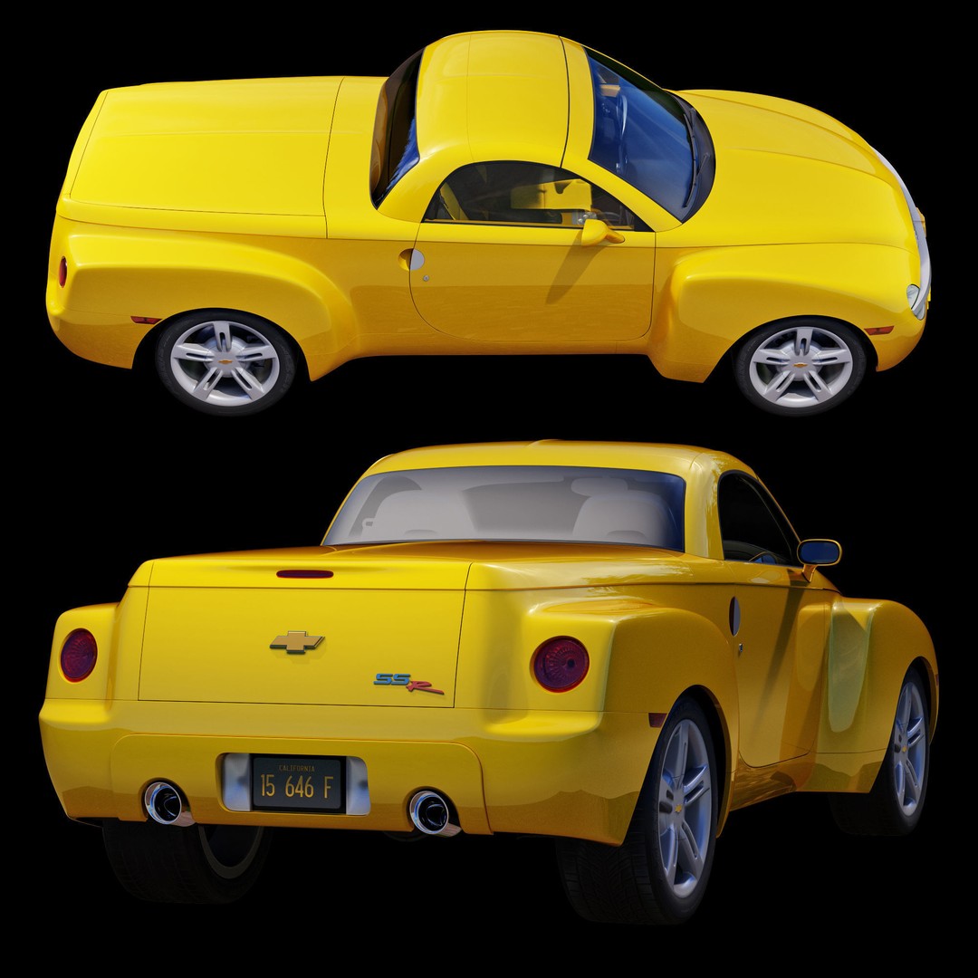 Chevrolet SSR 3D Model – High Poly Game-Ready Vehicle, FBX, OBJ - View 47