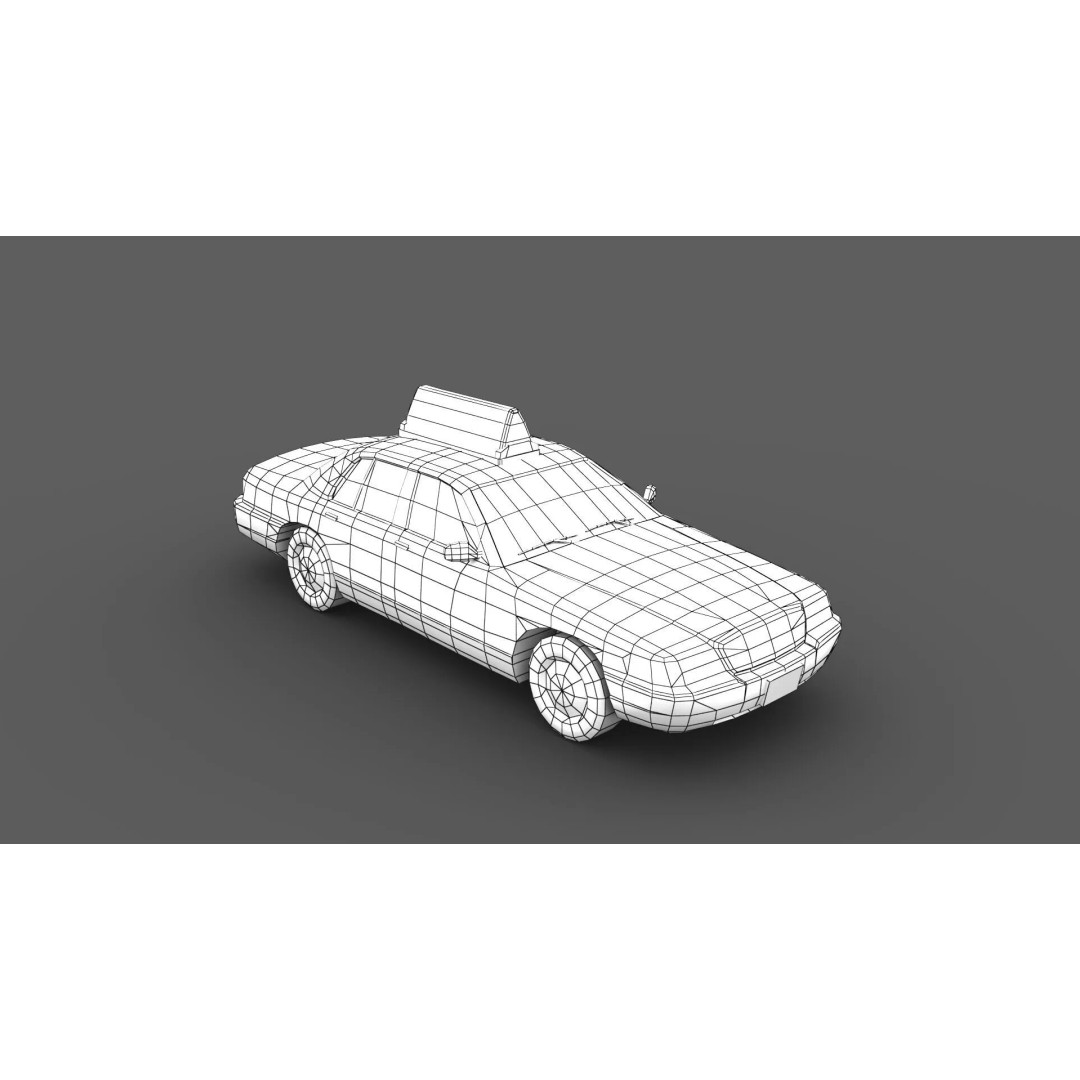 New York Taxi Car 3D Model – Low Poly Game Asset, FBX, Unity, Unreal