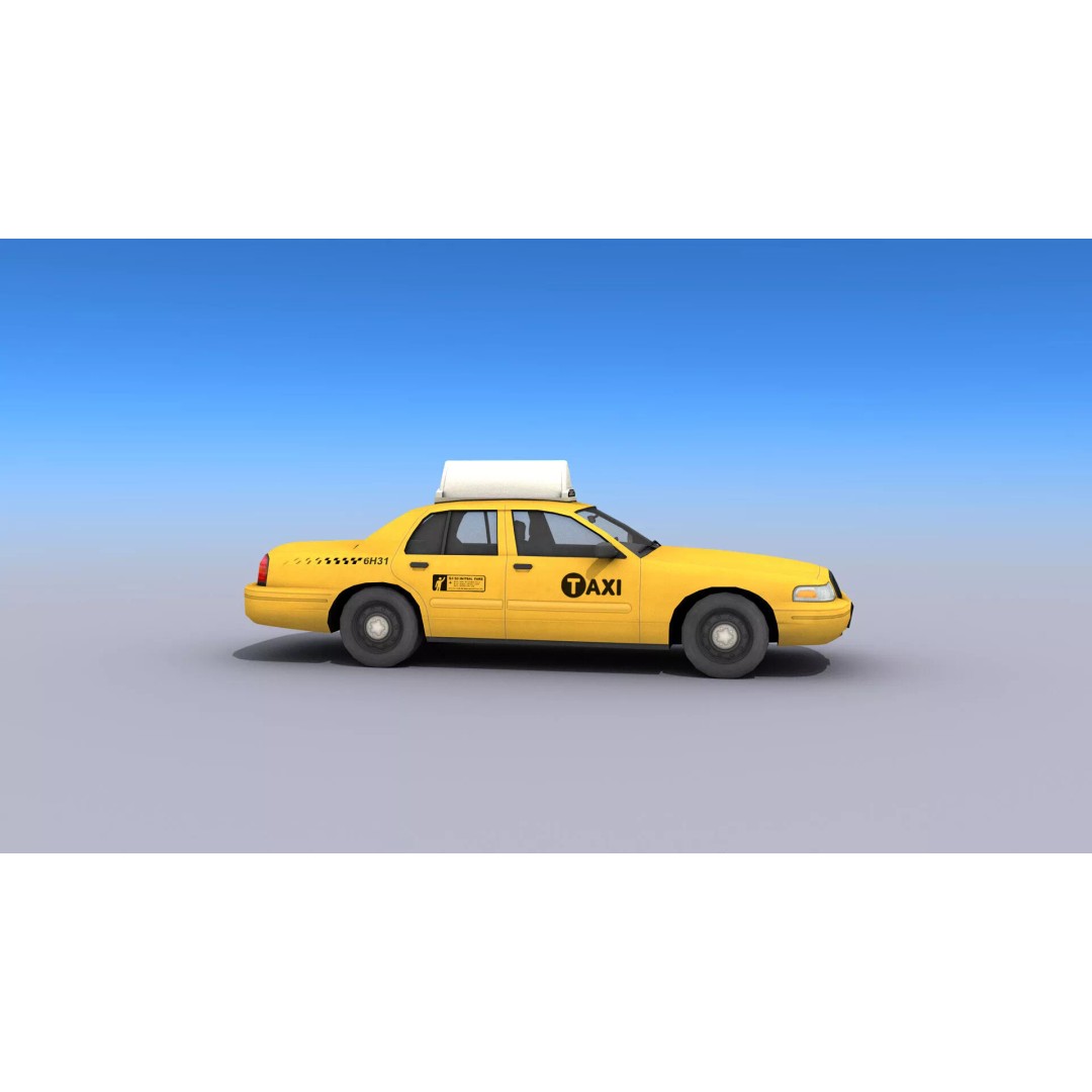 New York Taxi Car 3D Model – Low Poly Game Asset, FBX, Unity, Unreal - View 3
