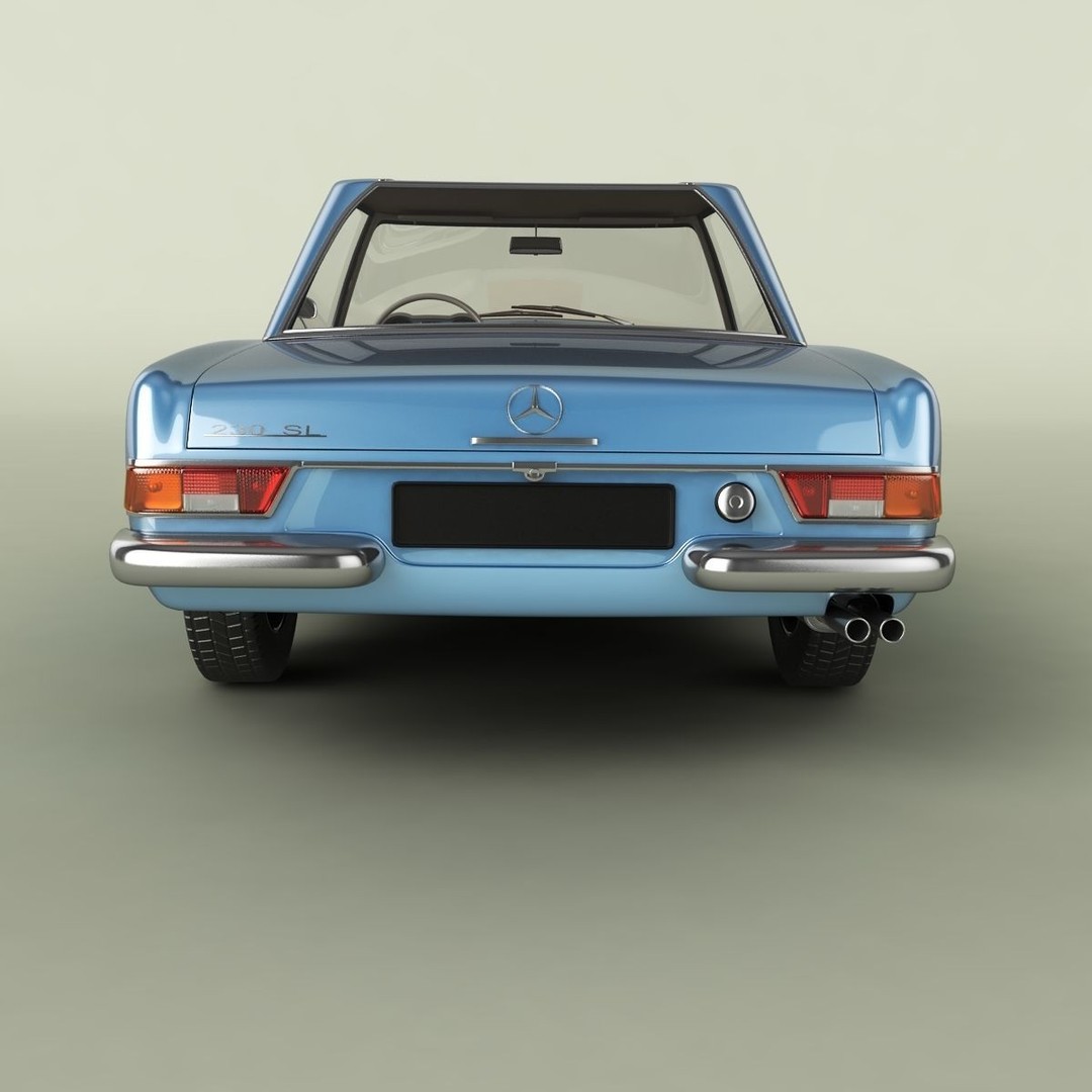 Mercedes 230SL Pagoda 3D Model – High Poly Antique Car, FBX, OBJ - View 5