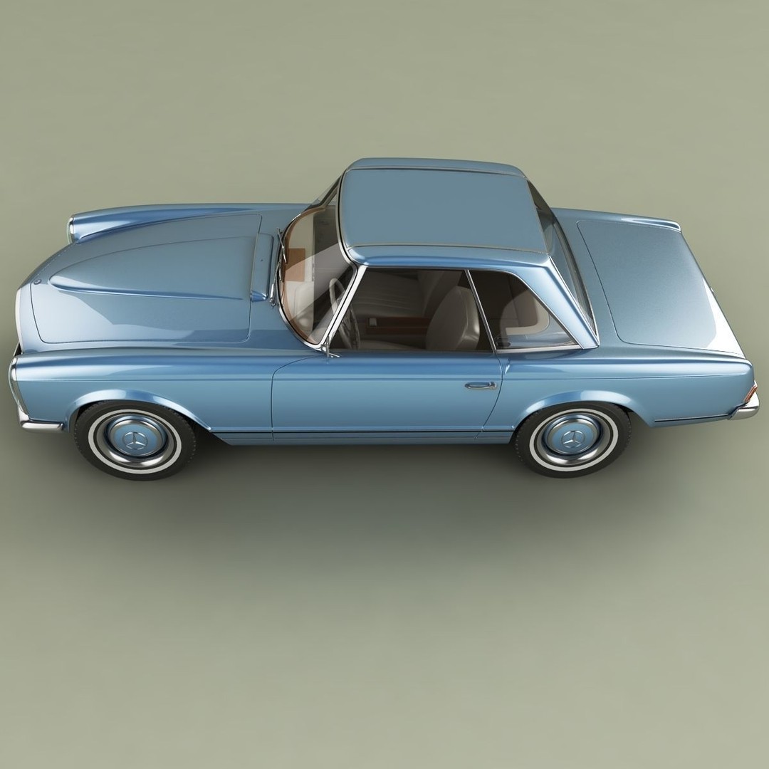 Mercedes 230SL Pagoda 3D Model – High Poly Antique Car, FBX, OBJ - View 8