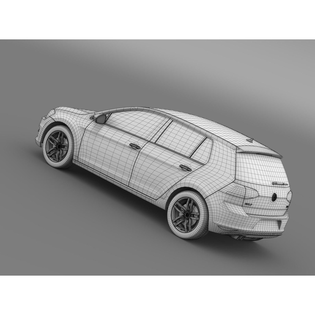 Volkswagen Golf TSI 5D 2015 3D Model – High Poly Car Asset, FBX