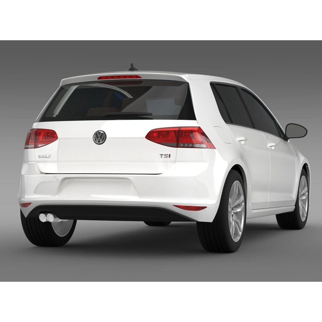 Volkswagen Golf TSI 5D 2015 3D Model – High Poly Car Asset, FBX - View 11