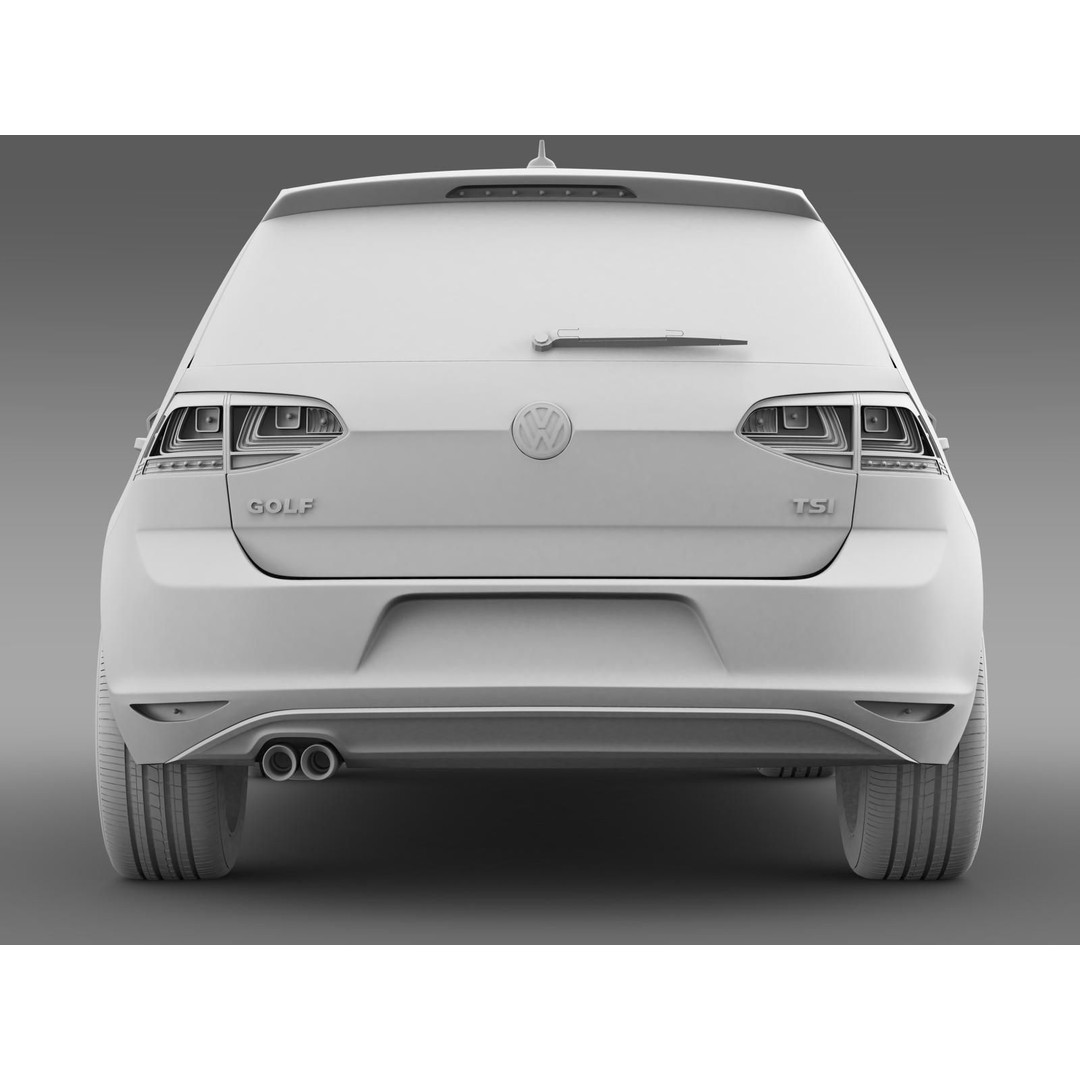 Volkswagen Golf TSI 5D 2015 3D Model – High Poly Car Asset, FBX - View 14