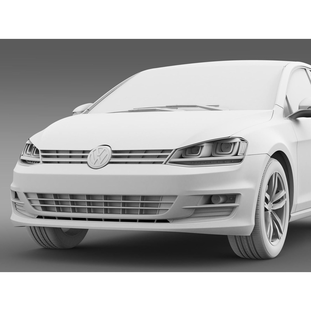 Volkswagen Golf TSI 5D 2015 3D Model – High Poly Car Asset, FBX - View 16