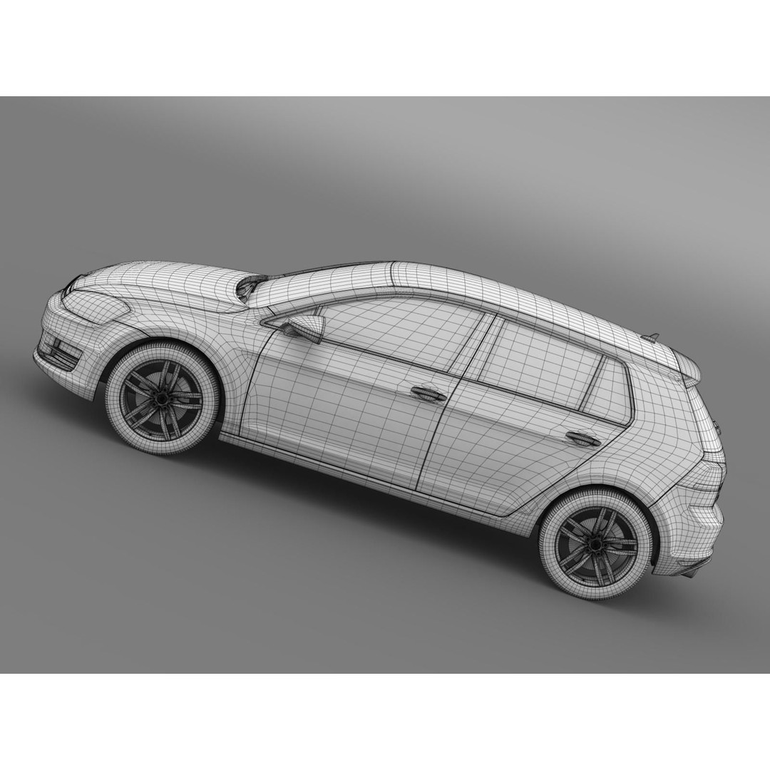 Volkswagen Golf TSI 5D 2015 3D Model – High Poly Car Asset, FBX - View 17