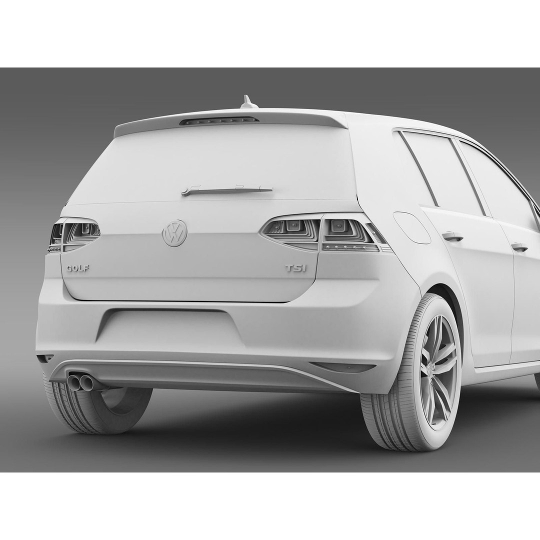 Volkswagen Golf TSI 5D 2015 3D Model – High Poly Car Asset, FBX - View 18