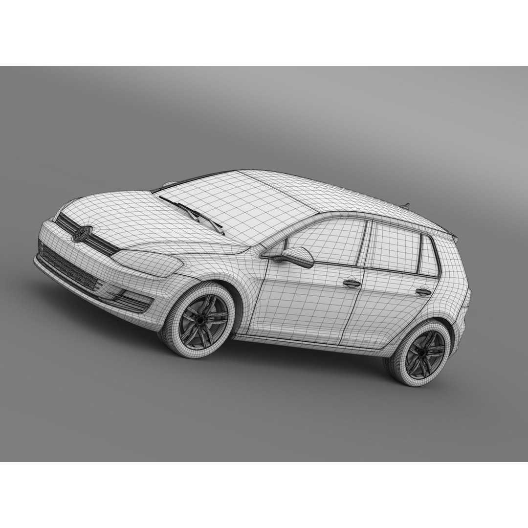 Volkswagen Golf TSI 5D 2015 3D Model – High Poly Car Asset, FBX - View 19