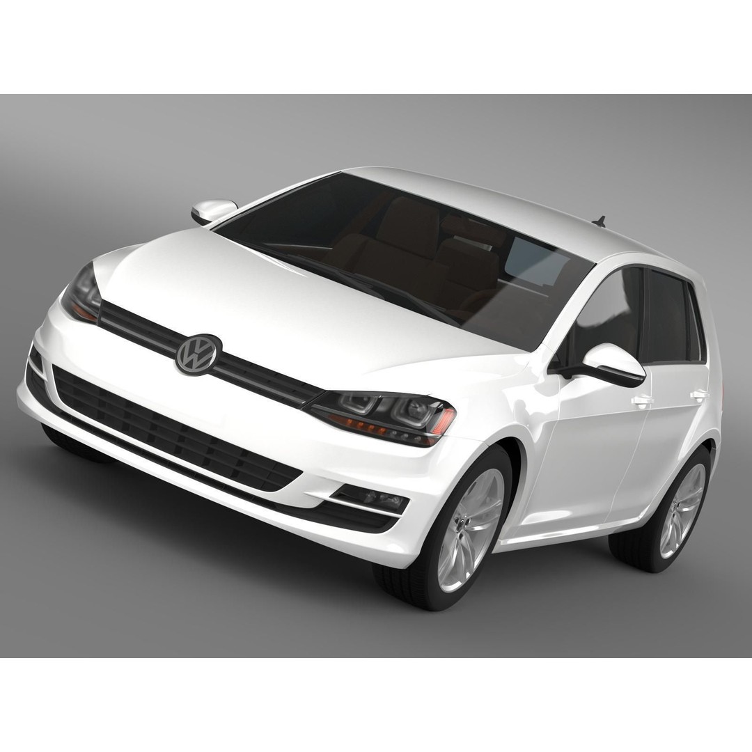 Volkswagen Golf TSI 5D 2015 3D Model – High Poly Car Asset, FBX - View 3