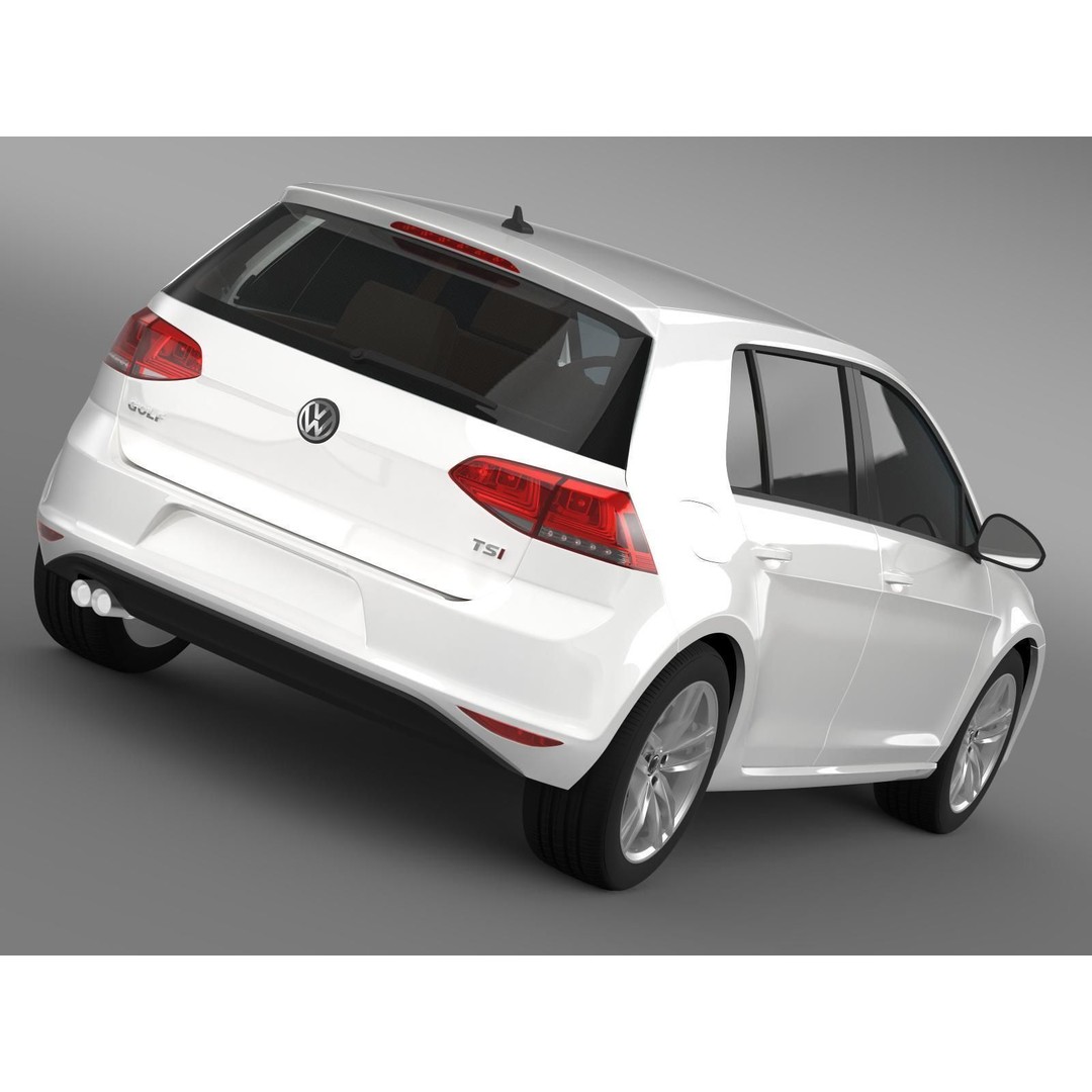 Volkswagen Golf TSI 5D 2015 3D Model – High Poly Car Asset, FBX - View 4
