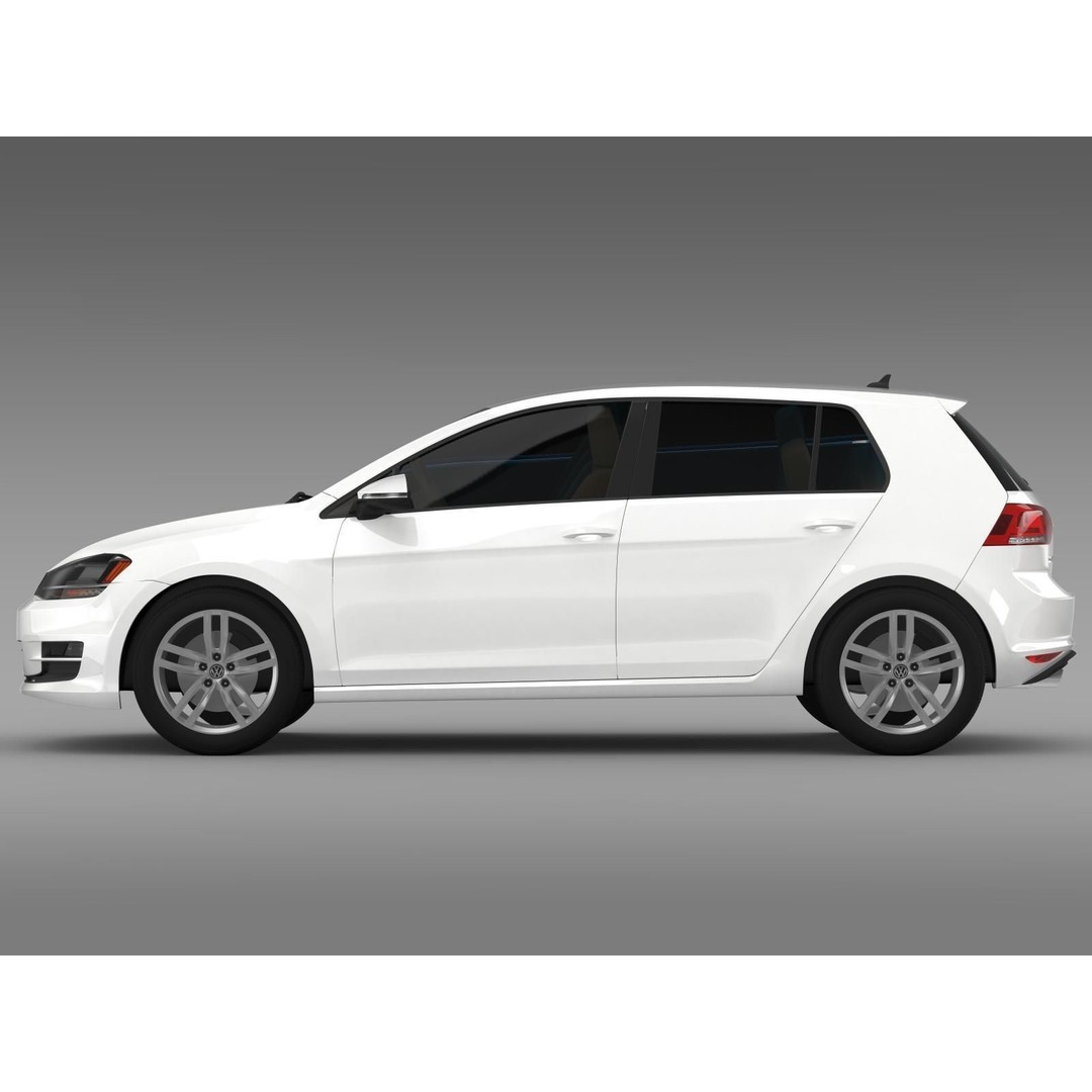 Volkswagen Golf TSI 5D 2015 3D Model – High Poly Car Asset, FBX - View 7