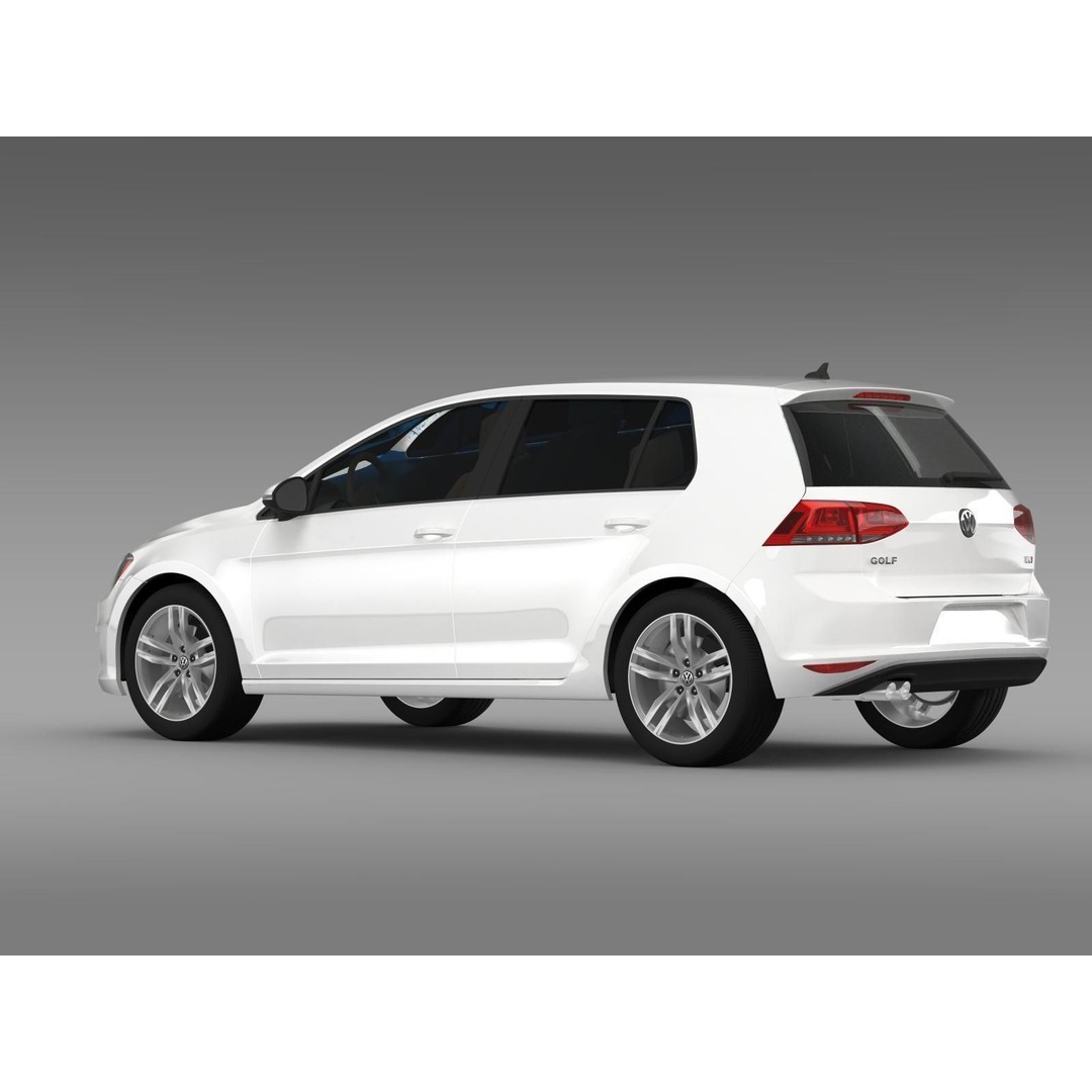 Volkswagen Golf TSI 5D 2015 3D Model – High Poly Car Asset, FBX - View 8