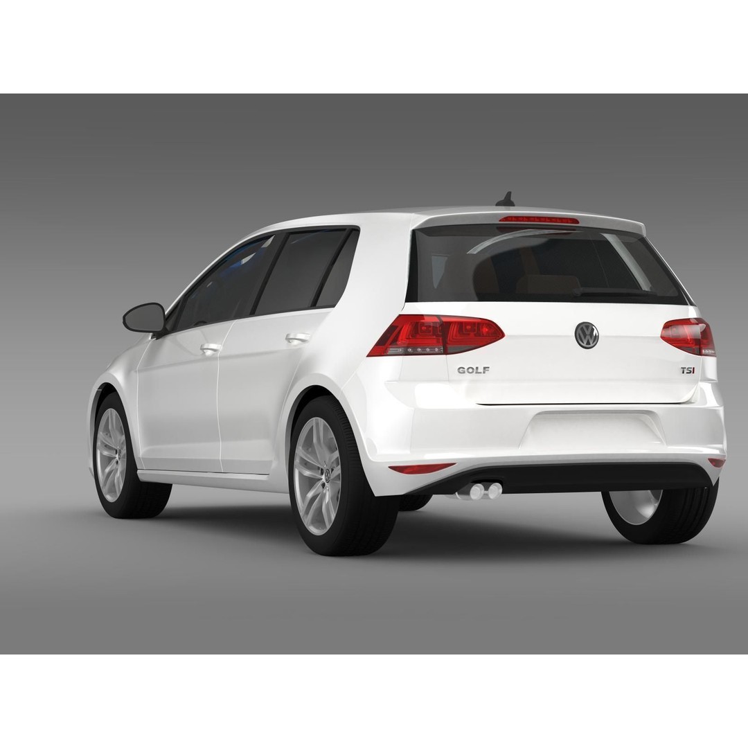 Volkswagen Golf TSI 5D 2015 3D Model – High Poly Car Asset, FBX - View 9