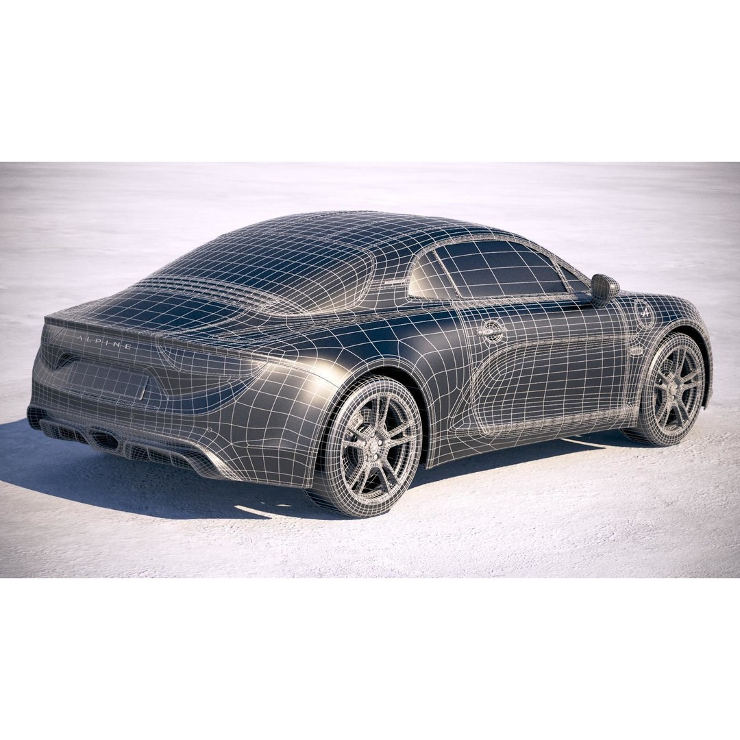 Alpine A110 3D Model – High Poly Sport Coupe, FBX, OBJ