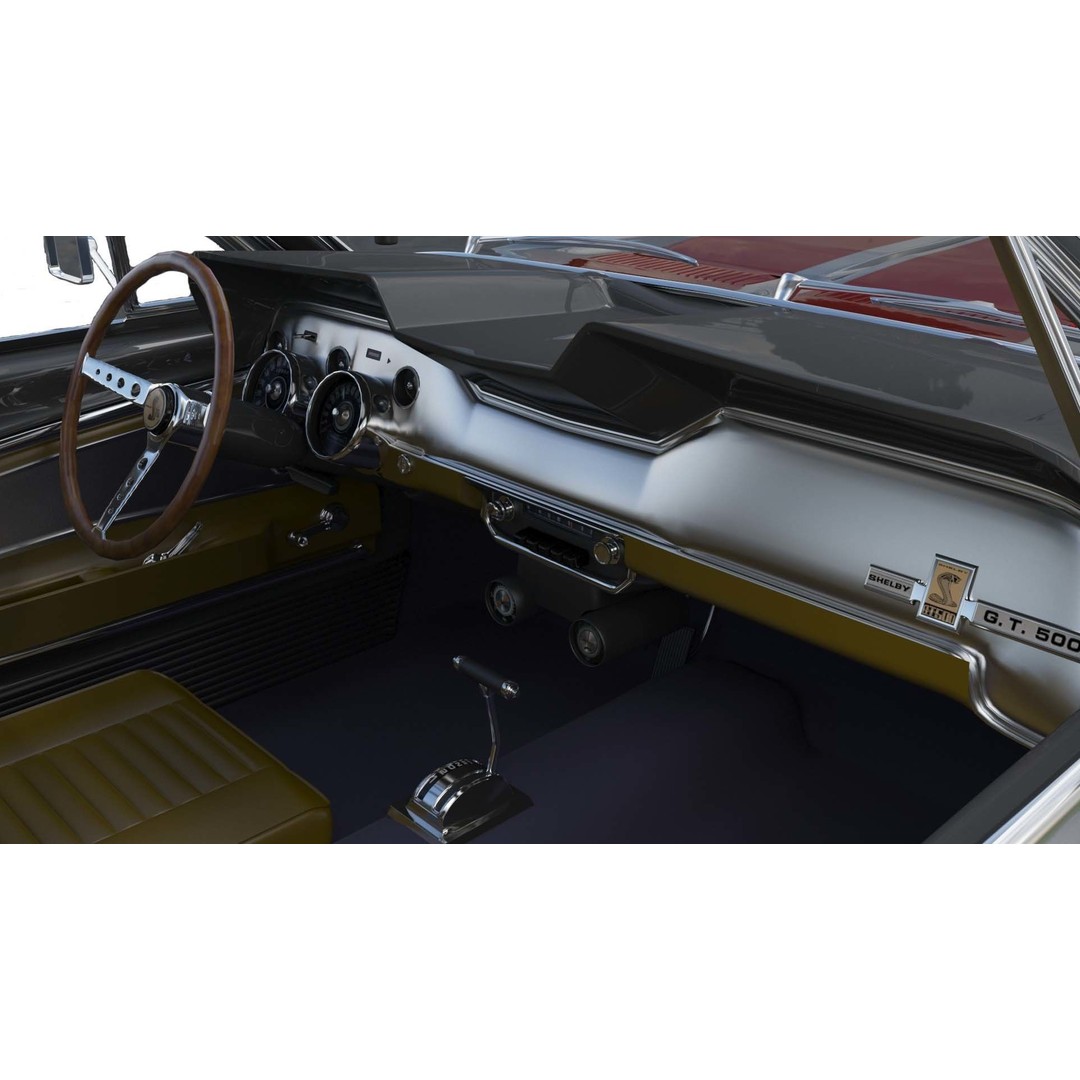 Shelby GT500 1967 3D Model – Low Poly Game Asset, FBX, Rigged - View 11