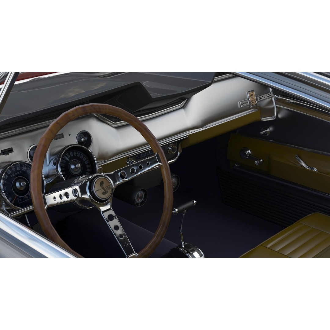 Shelby GT500 1967 3D Model – Low Poly Game Asset, FBX, Rigged - View 12