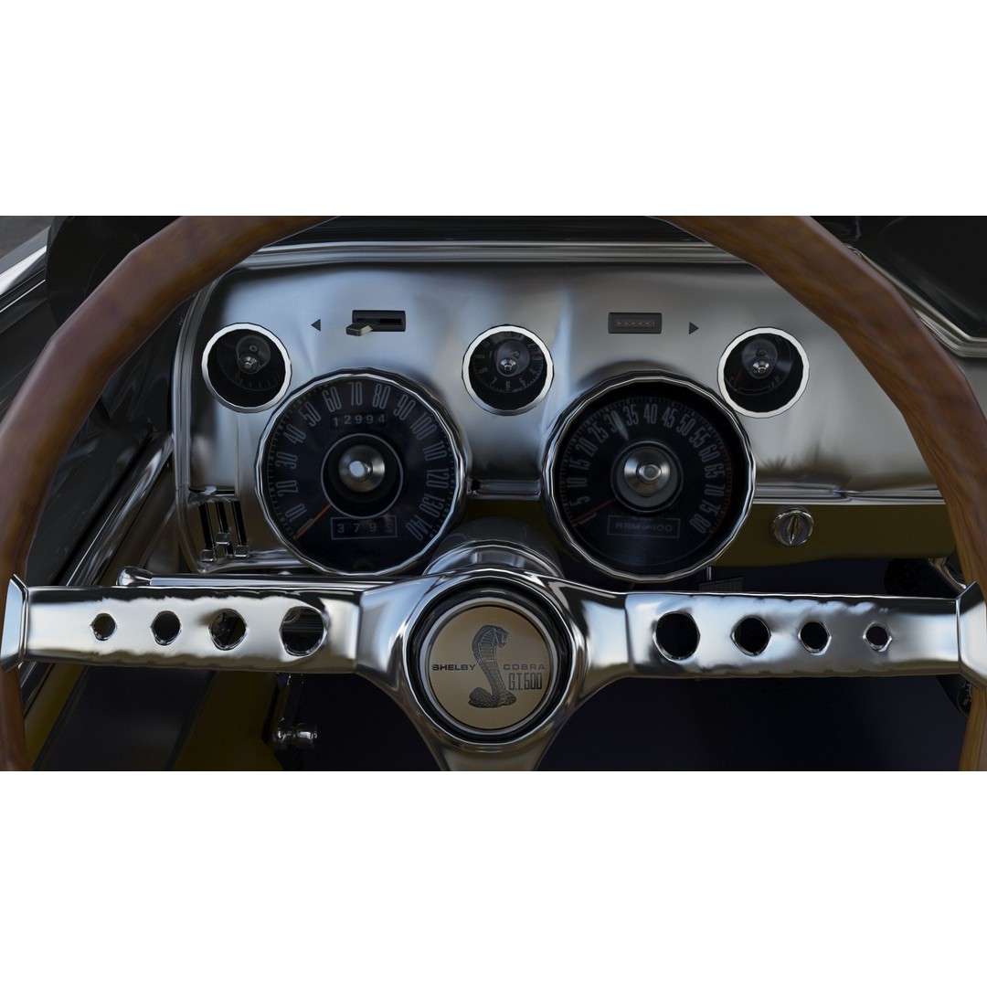 Shelby GT500 1967 3D Model – Low Poly Game Asset, FBX, Rigged - View 13