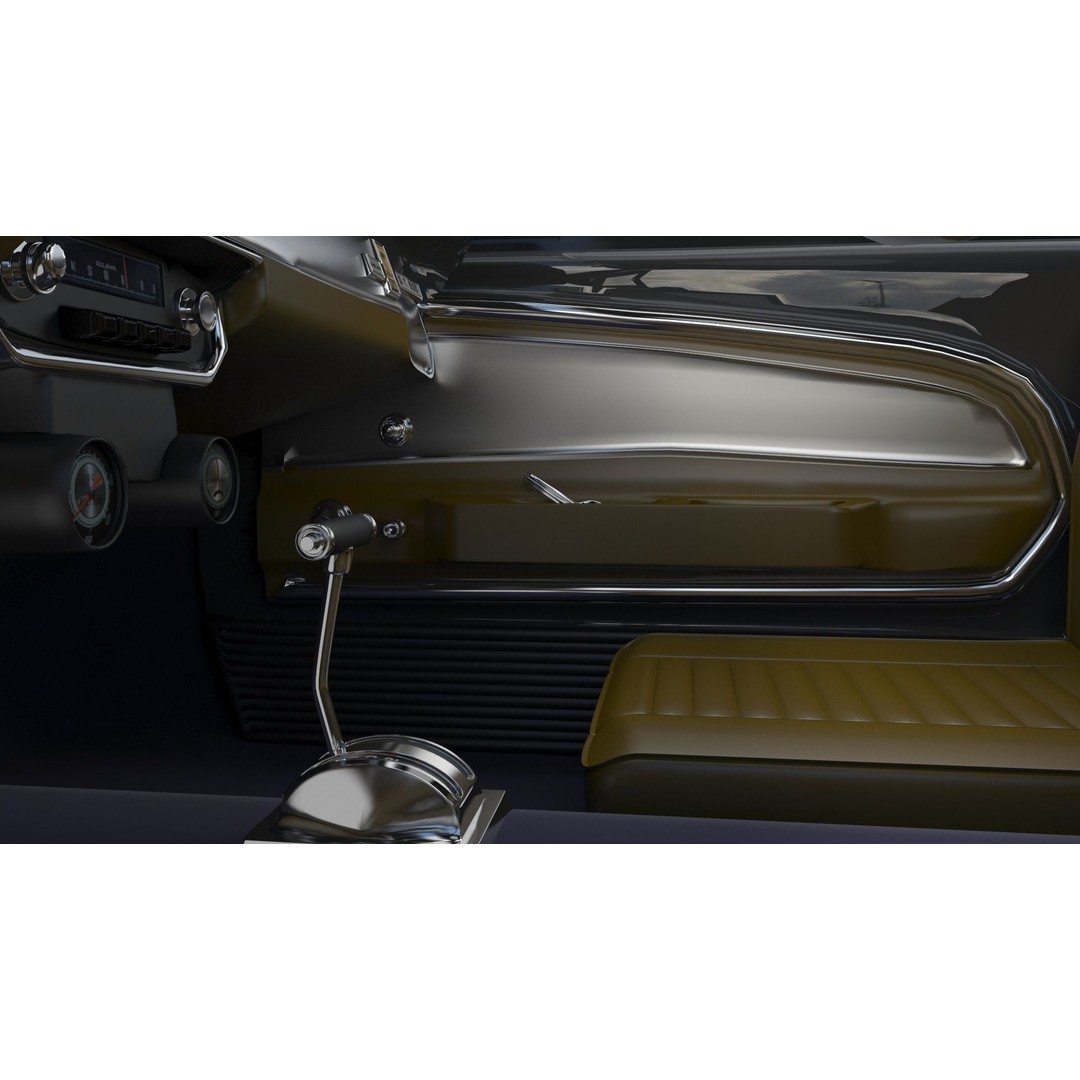 Shelby GT500 1967 3D Model – Low Poly Game Asset, FBX, Rigged - View 15