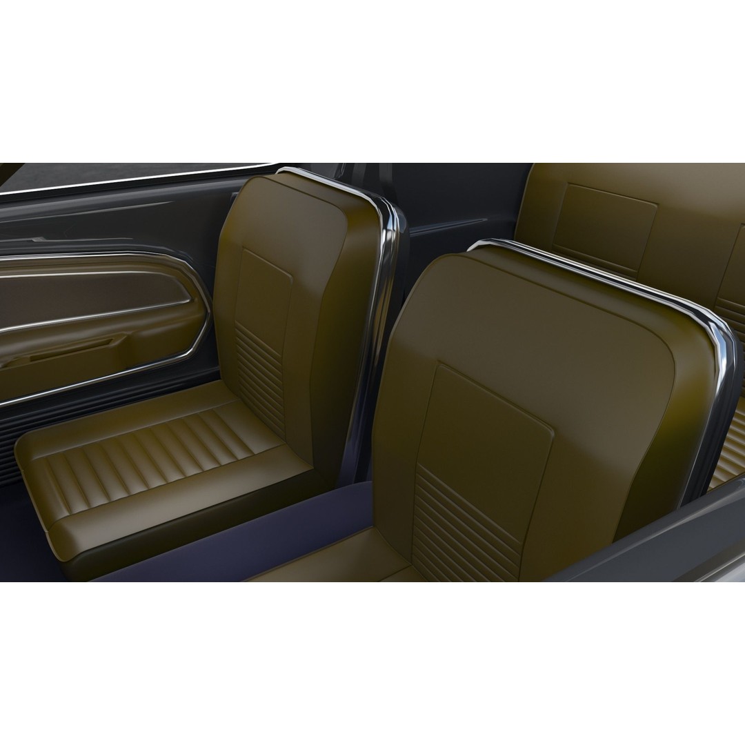 Shelby GT500 1967 3D Model – Low Poly Game Asset, FBX, Rigged - View 16