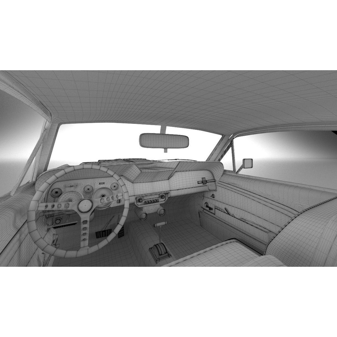 Shelby GT500 1967 3D Model – Low Poly Game Asset, FBX, Rigged - View 27