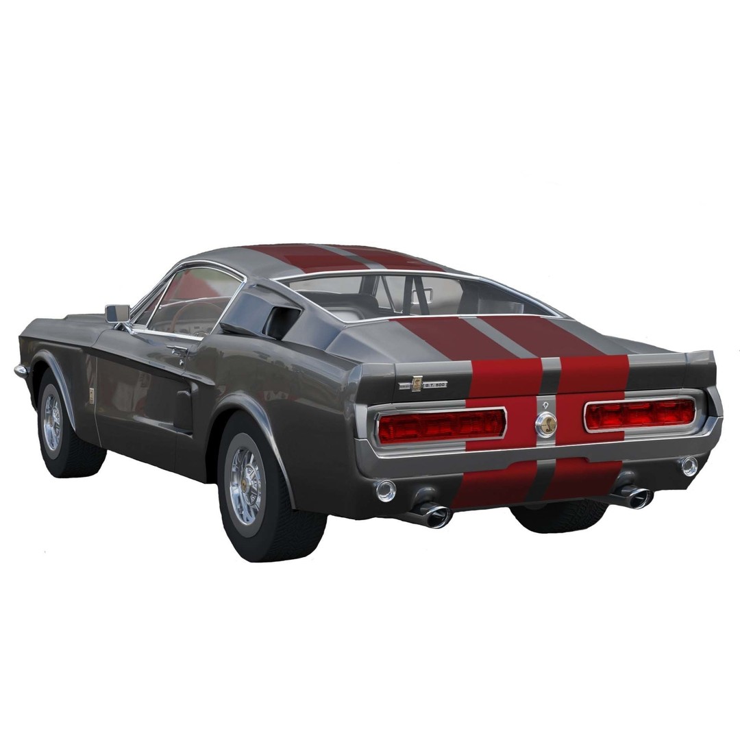Shelby GT500 1967 3D Model – Low Poly Game Asset, FBX, Rigged - View 6