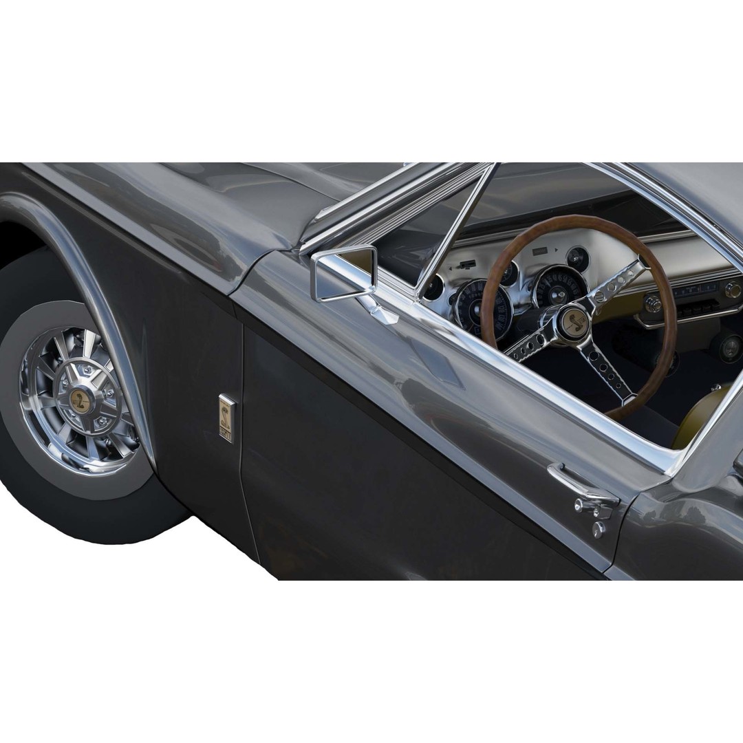 Shelby GT500 1967 3D Model – Low Poly Game Asset, FBX, Rigged - View 8