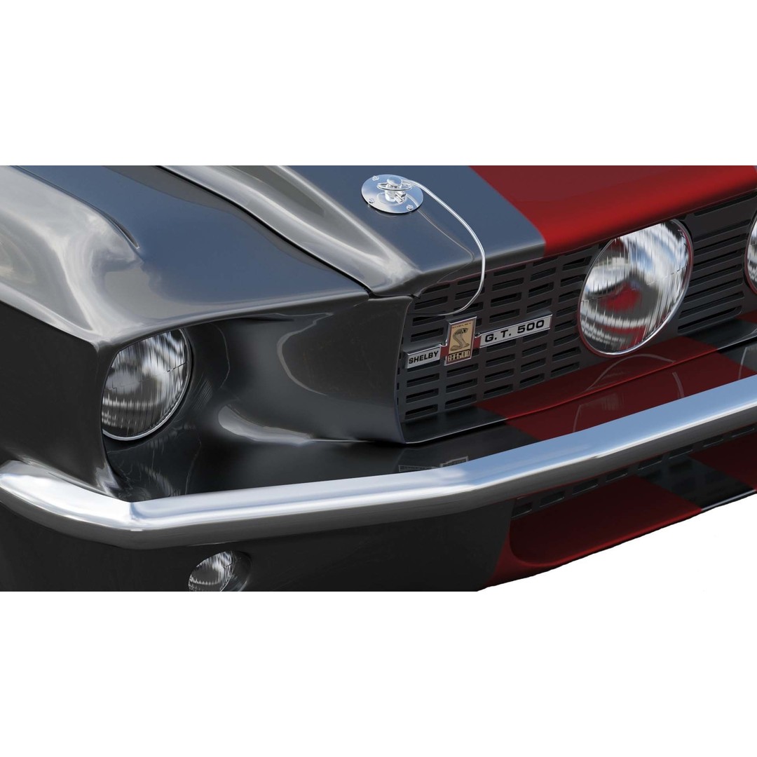 Shelby GT500 1967 3D Model – Low Poly Game Asset, FBX, Rigged - View 9